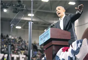  ?? Jessica McGowan/Getty Images/AFP/2-11-2018 ?? Obama participou de comício em Atlanta, na Geórgia, entre outras cidades