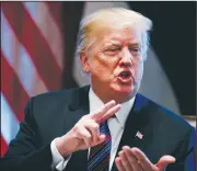  ?? AP/EVAN VUCCI ?? President Donald Trump speaks Tuesday during a meeting with Baltic leaders in the Cabinet Room of the White House in Washington.