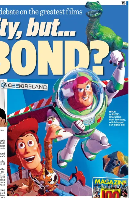  ?? ?? What a buzz: Characters from Toy Story, which topped our digital poll