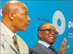  ?? File picture: PUXLEY MAKGATHO ?? SHUNT: Prasa chairman Popo Molefe and acting CEO Nkosinathi Khena face a tough job putting the rail parastatal back on track.