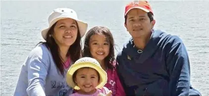  ??  ?? Arlene Padawag- Cosme, left, is now in a coma, leaving husband Rayan Cosme, right, alone to raise their daughters Gracee, 10 ( centre), Ayene, 5 ( bottom) and Grayan Claire ( below).