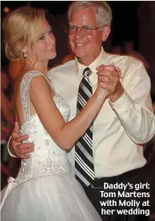  ??  ?? Daddy’s girl: Tom Martens with Molly at her wedding