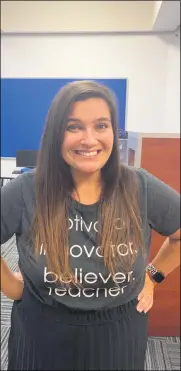  ?? SUBMITTED ?? Lyndsey Maloy, a fourth-grade reading teacher at Horizon Science Academy in Lorain, posted a video Sept. 1of her rapping original lyrics to Cardi B’s hit song, “Bodak Yellow.”