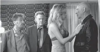  ?? EONE FILMS ?? Al Pacino, left, Christophe­r Walken, Lucy Punch and Alan Arkin in Stand Up Guys: A welcome trend in old-folks cinema. As with many male-pattern bonding films, the women they encounter are uniformly stunning.