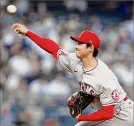  ?? Adam Hunger / Associated Press timesunion.com. ?? Los Angeles pitcher Shohei Ohtani walked his first three batters. The game finished too late for this edition. Visit