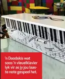  ??  ?? ’n Doodskis wat soos ’n vleuelklav­ier lyk vir as jy jou laaste note gespeel het.