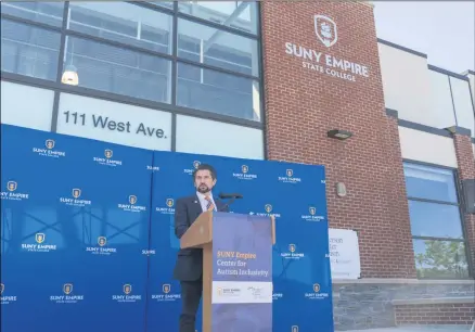  ?? PHOTO PROVIDED ?? SUNY Empire State College president Jim Malatras speaks during a press conference announcing the college’s new Center for Autism Inclusivit­y.