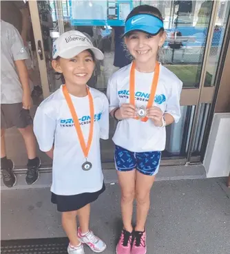  ?? Picture: SUPPLIED ?? Gold Coast players Tori Russell and Lexi Williams after an Orange Ball tournament.