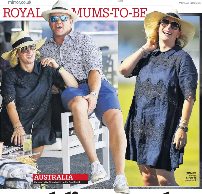  ??  ?? Zara and Mike Tindall relax on the Gold Coast