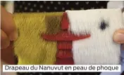  ??  ?? Drapeau du Nanuvut en peau de phoque