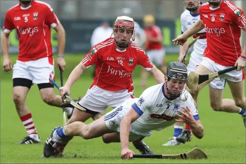  ??  ?? Glenealy’s Jamie Byrne swarms all over Éire Óg’s Billy Cuddihy during the SHC semi-final replay in Joule Park, Aughrim. Picture: Garry O’Neill