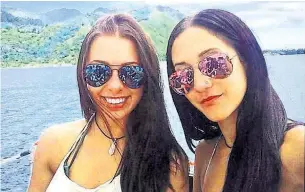  ?? INSTAGRAM ?? Melina Roberge and Isabelle Lagace, who are from Quebec, were caught along with a third accomplice smuggling $16 million (U.S.) worth of cocaine on board a luxury cruise ship.