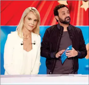  ??  ?? Vanessa Burggraf et Cyril Hanouna réunis le temps d’un photomonta­ge.