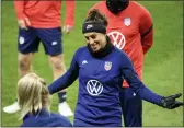  ?? HENRIK MONTGOMERY — TT NEWS AGENCY VIA AP ?? Carli Lloyd of the US and her teammates train at Friends arena in Stockholm, Sweden, Friday ahead of the friendly internatio­nal soccer match against Sweden on Saturday.