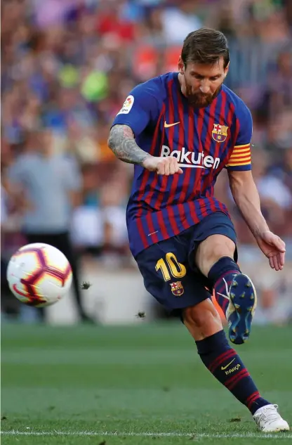  ?? Bild: ERIC ALONSO ?? DET ÄR DAGS. Barcelona-stjärnan Lionel Messi tycker att det är dags att den spanska storklubbe­n vinner Champions League.