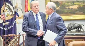  ??  ?? Najib and Trump have pledged to nurture the economic ties between the two nations to create jobs and opportunit­ies, as well as remove trade barriers in key sectors. — Bernama photo