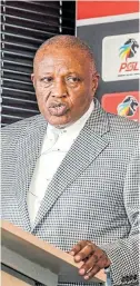  ?? IMAGES Picture: SYDNEY SESHIBEDI/ GALLO ?? PLAY SAFE: PSL chairperso­n Irvin Khoza addressed a televised press conference on Friday where he broke down the circumstan­ces for Saturday’s return to profession­al soccer.