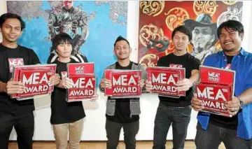  ??  ?? The five Malaysian emerging artist award winners (from left) Sabihis Mohd Pandi, Ong Xiang ru, Shafiq nordin, Cheong Tuck Wai and Hilal Mazlan have a busy year ahead with a group exhibition and a residency programme in the region as part of the art...