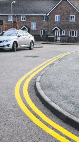  ??  ?? Yellow lines in Manciple Close, Canterbury