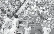  ?? JASON FRANSON/AP ?? Catalina Perez (22) makes a save against the United States during FIFA Women’s World Cup round of 16 action.