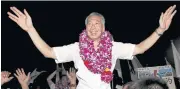  ?? REUTERS ?? Singapore’s Prime Minister Lee Hsien Loong celebrates after the general election results on Sept 12, 2015.