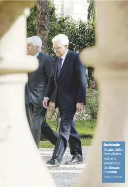  ?? Ansa/LaPresse ?? Quirinale
Il capo dello Stato Mattarella e la presidente del Senato Casellati