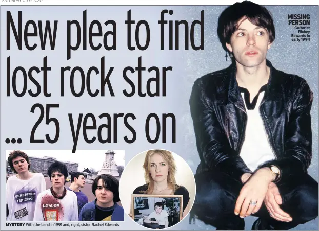  ??  ?? MYSTERY
MISSING PERSON Guitarist Richey Edwards in early 1994