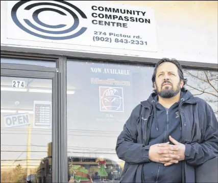  ?? CODY MCEACHERN/TRURO DAILY NEWS ?? Rick Leclerc has focused on supplying cheap and accessible medicinal marijuana for those dealing with chronic pain or illness for the last year, and has modelled Community Compassion Centre as a not-for-profit centre for members to hang out, get...