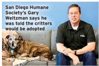  ?? ?? San Diego Humane Society’s Gary Weitzman says he was told the critters would be adopted