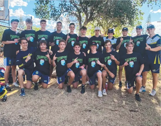  ?? Photo: Contribute­d ?? CHAMPS ARE HERE: SWQ Swans U16s boys came away with a title at the National Youth Championsh­ips on the Sunshine Coast.