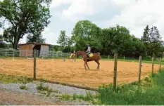  ?? Foto: Helmut Bader ?? Dieser offene Reitplatz in Untergamme­nried soll zu einer offenen Halle umgebaut werden. Der Bauausschu­ss sah darin kein Problem.