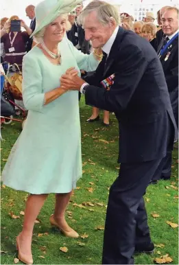  ??  ?? Dance partners: Mr Booth and the Duchess of Cornwall