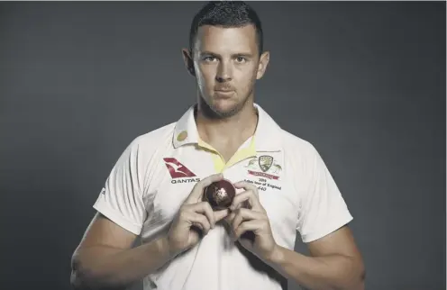  ??  ?? 0 Josh Hazlewood poses during an Australia squad photo session in Birmingham ahead of the first Ashes Test which starts on Thursday.