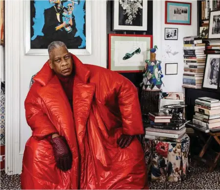  ?? Ike Edeani / New York Times ?? André Leon Talley, the longtime Vogue fashion arbiter, collects style artifacts from the likes of Manolo Blahnik.