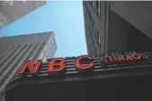  ?? AP PHOTO/MARY ALTAFFER, FILE ?? NBC logo at their television studios at Rockefelle­r Center in New York.