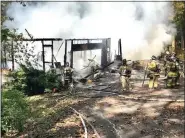  ?? MIKE URBAN - MEDIANEWS GROUP ?? A home along Woodglen Road in Union Township was destroyed by fire Friday.