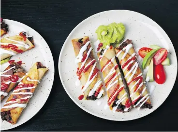  ?? — DEB LINDSEY/WASHINGTON POST ?? Black Bean Taquitos keep in the fridge for up to five days.