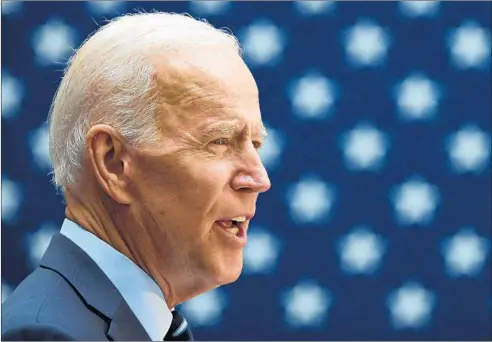  ?? JOHANNES EISELE/GETTY-AFP ?? Former Vice President Joe Biden, a Democratic presidenti­al candidate, is being criticized by rivals for helping to craft and pass the 1994 crime bill.