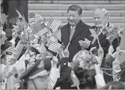  ?? File, Andrew Harnik / AP ?? President Donald Trump and Chinese President Xi Jinping participat­e in a welcome ceremony at the Great Hall of the People in Beijing, China.