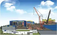  ??  ?? 中鋼公司轉投資的興達­海基公司廠房模擬示意­圖。