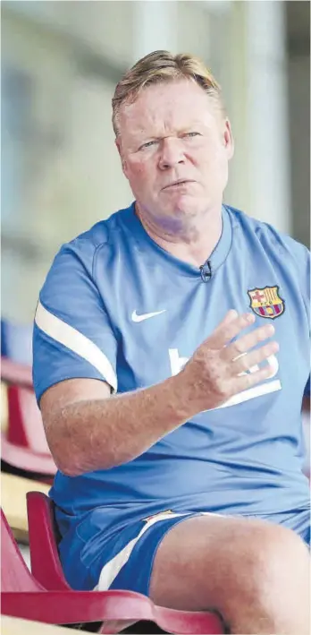  ?? // FC BARCELONA ?? Ronald Koeman, en un momento de la entrevista concedida a los canales del club