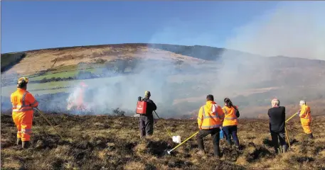  ??  ?? Controlled burning at Granamore with the Suas Project.