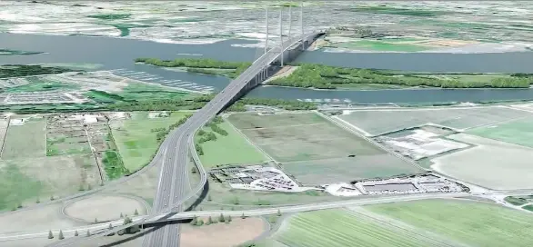  ?? GOVERNMENT OF B.C. ?? Replacing the George Massey Tunnel with a bridge will not have a significan­t effect on salinity levels in the lower Fraser River, according to a study.