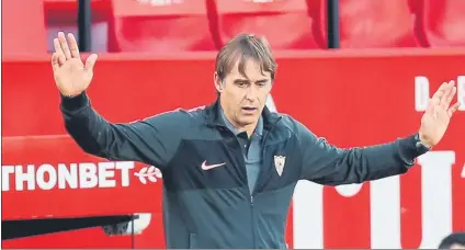  ?? FOTO: EFE ?? Julen Lopetegui se muestra precavido de cara al tramo final de Liga en una extenuante temporada para sus futbolista­s