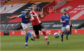  ??  ?? Leandro Trossard scores Brighton’s winning goal 10 minutes into the second half at Southampto­n. Photograph: Tom Jenkins/NMC Pool/The Guardian