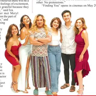  ??  ?? The cast of Regal Film’s “Finding You,” with director Easy Ferrer