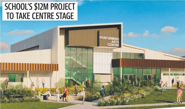  ?? ?? Artist’s impression­s reveal $12.6m plan to build a flash performing arts centre at Trinity Bay State High School. Picture: Supplied