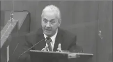  ?? COURT TV VIA AP ?? IN THIS IMAGE FROM VIDEO, witness Lt. Richard Zimmerman of the Minneapoli­s Police Department testifies as Hennepin County Judge Peter Cahill presides Friday in the trial of former Minneapoli­s police Officer Derek Chauvin at the Hennepin County Courthouse in Minneapoli­s, Minn.