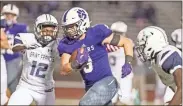  ?? Steven Eckhoff, File ?? Darlington’s Harrison Allen carries the football against St. Francis at Chris Hunter Stadium on Sept. 18. Allen recorded 26 carries with 127 rushing yards and the team’s lone touchdown in a 20-7 win at Heritage on Oct. 2.