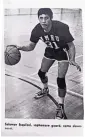  ??  ?? This clipping shows Salomon Esquibel when he played basketball for New Mexico Highlands University.